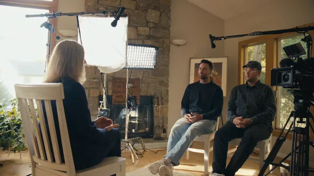 Josh and Tommy interview Katherine Schweit, a former FBI special agent, near Washington, DC.