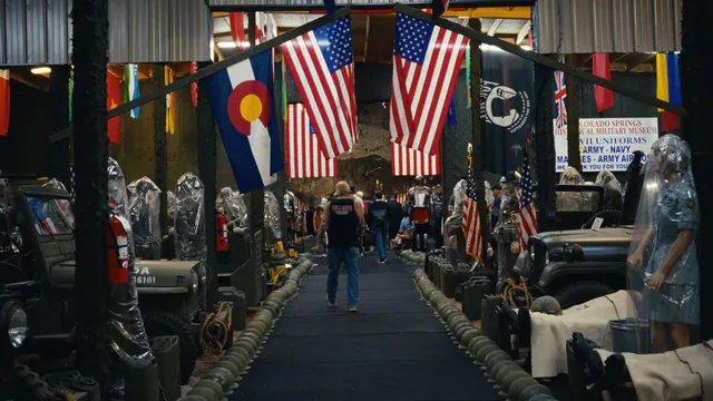 Inside Mel Bernstein's military museum at Dragonland USA, Colorado Springs.