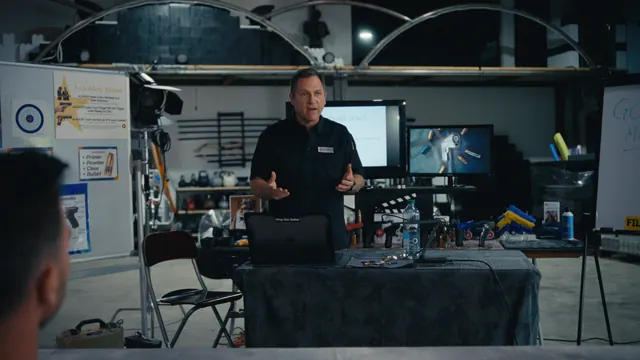 Armourer Dutch Merrick teaches his firearms safety course in Los Angeles.