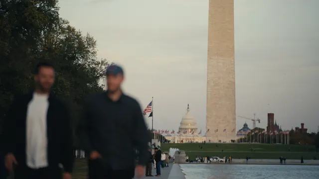 Josh and Tommy on the National Mall in Washington, DC, the last stop of their journey.