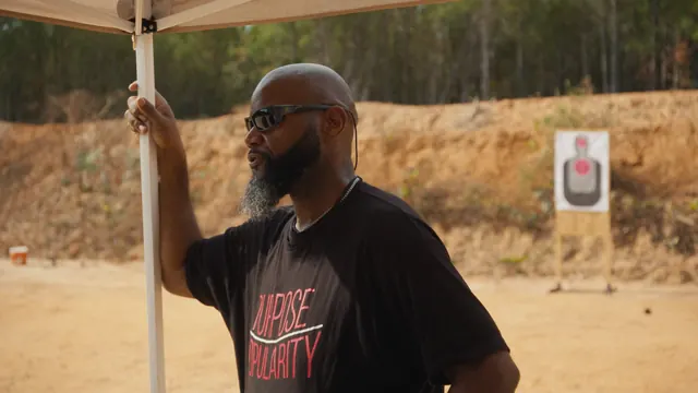 Kevin Dixie, a youth mentor and firearms instructor, at his range in Atlanta, Georgia.