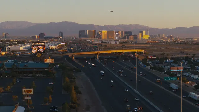 Las Vegas at dawn, on the way to the 1 October remembrance.