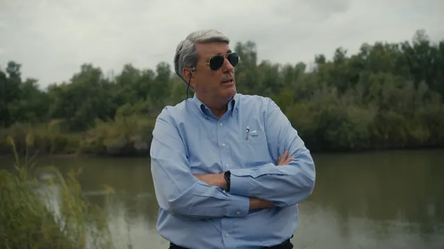 Othal Brand Jr. by the river in Hidalgo County, Texas, near the US–Mexico border.