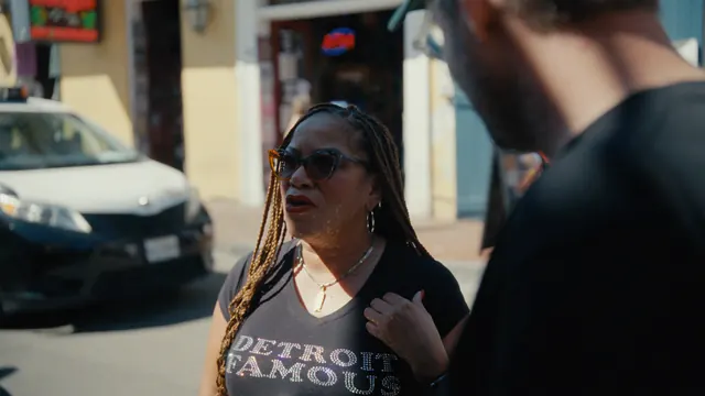 A woman shares her view with the filmmakers in New Orleans, one of the many voices from across the country that open the film.