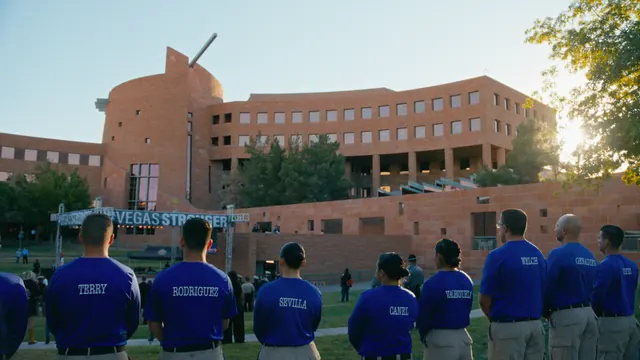 First responders at the sunrise remembrance for the victims of the 1 October shooting, Las Vegas.