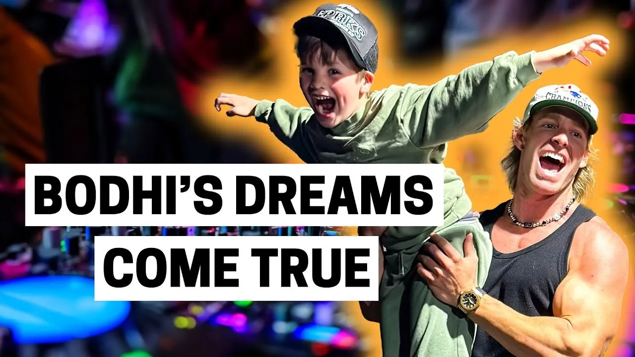 Thumbnail: Will Sparks lifting Bodhi into the air. Text reads Bodhi's Dreams Come True.